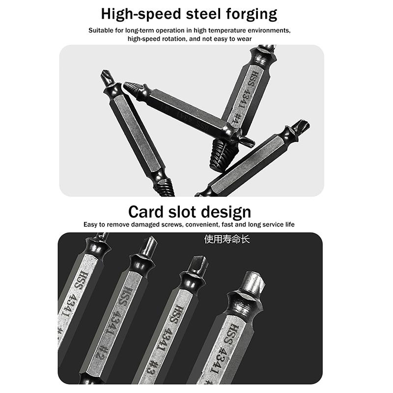 4/5 Stück Mehrzahn-Extraktorbohrer Gebrochener Beschädigter Schraubenextraktor Bohrer Speed Out Bolzenextraktor Bolzenbolzenentferner Werkzeuge