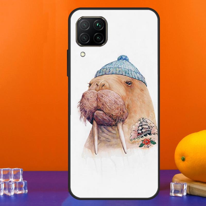 Cute Walrus For Huawei Nova Y90 Y91 Y60 Y70 Y72 Y61 9 10 SE 12i 12s 11i 5T P60 Pro P20 P30 P40 Lite Case