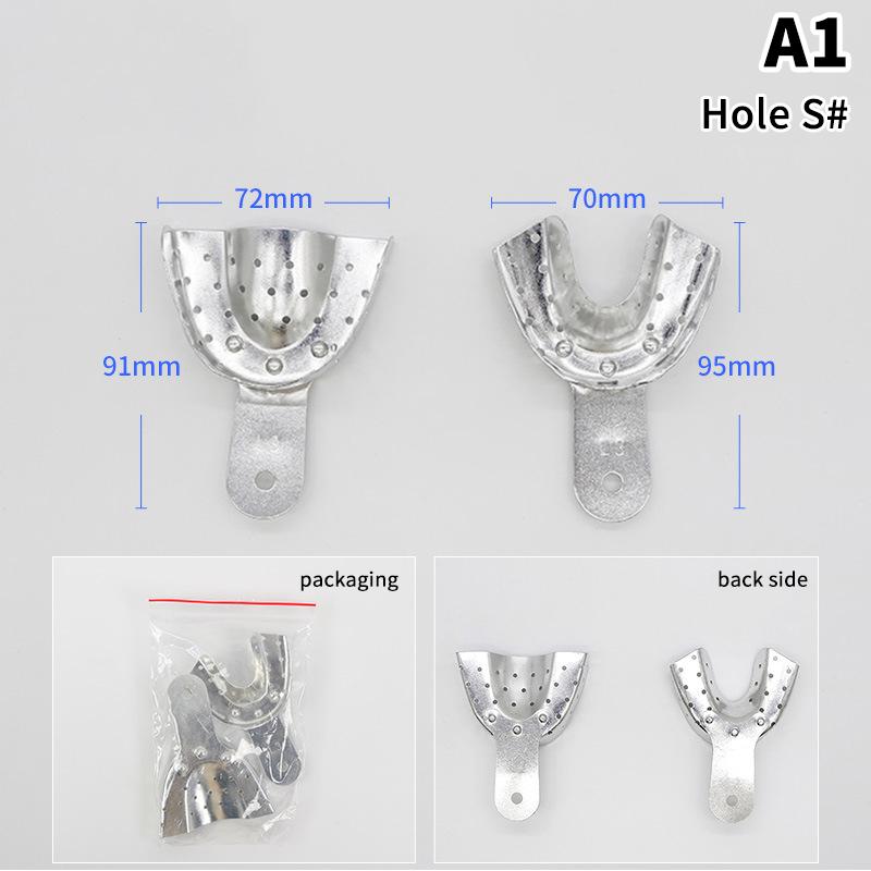 2Pcs Upper And Lower Autoclavable Teeth Tray Teeth Holder Aluminum Alloy Dental Impression Trays Lab Equipment Dentist Tool