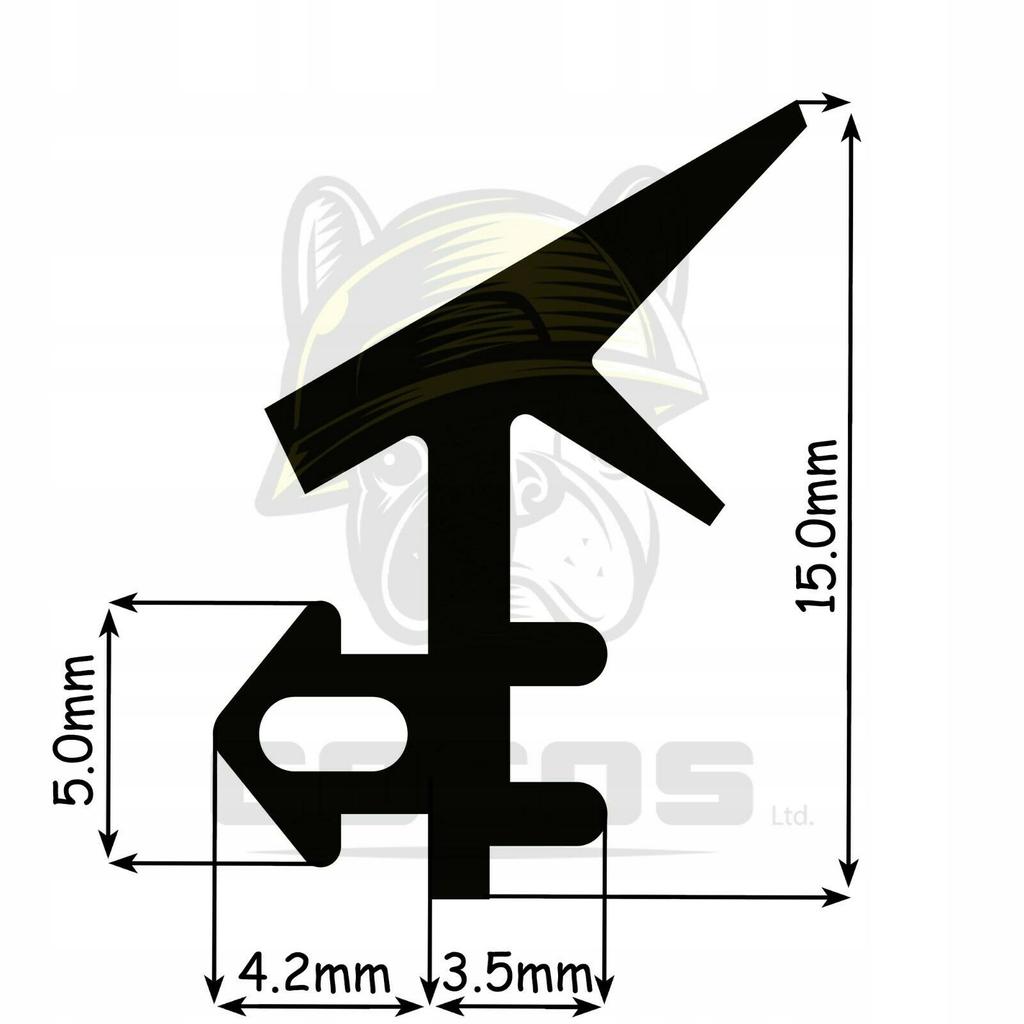 Seal for PVC windows S-233 PANORAMA BLACK 1m