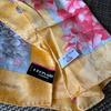 Used LEONARD Large Handkerchief Scarf Floral Pattern Yellowish 58cm