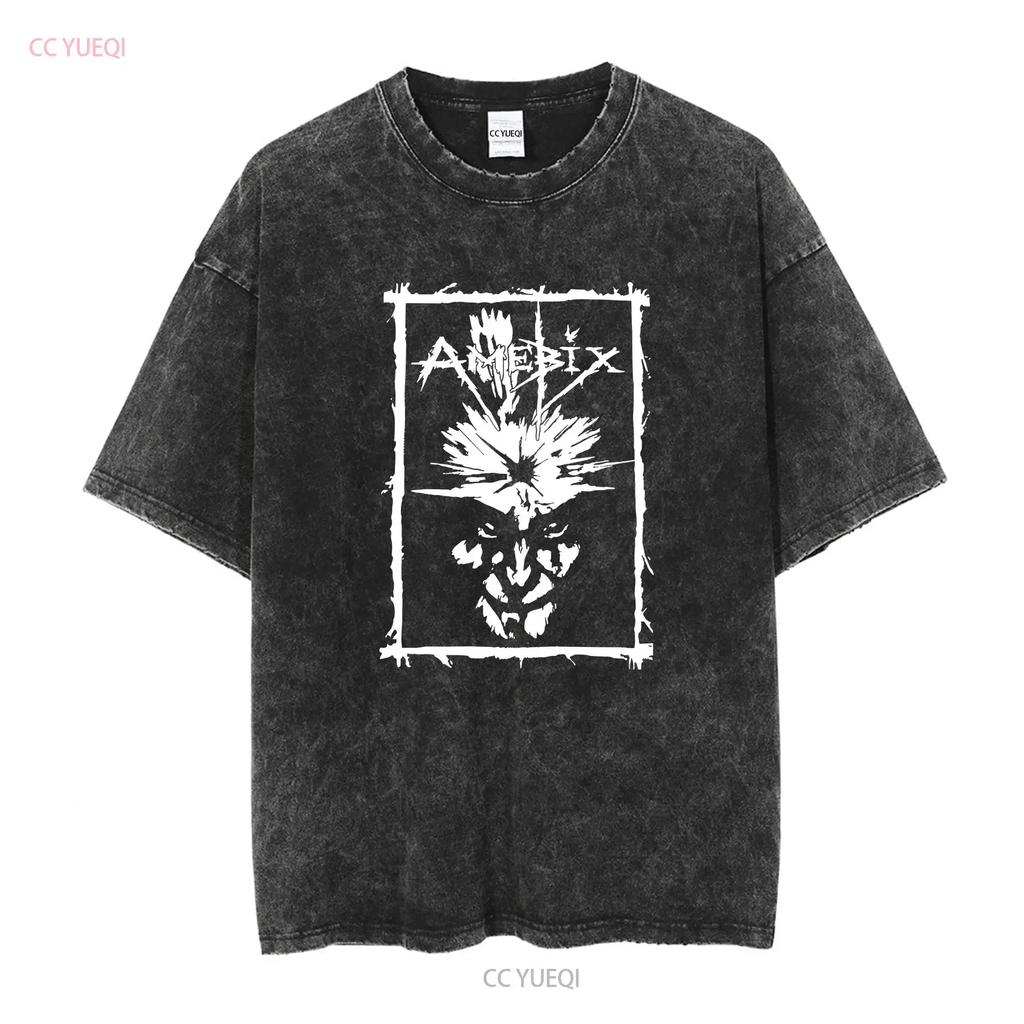 AMEBIX T shirt long or short sleeves vintage Washed Top For Everyday Wear graphic Stretched Casual streetwear Slightly fashion