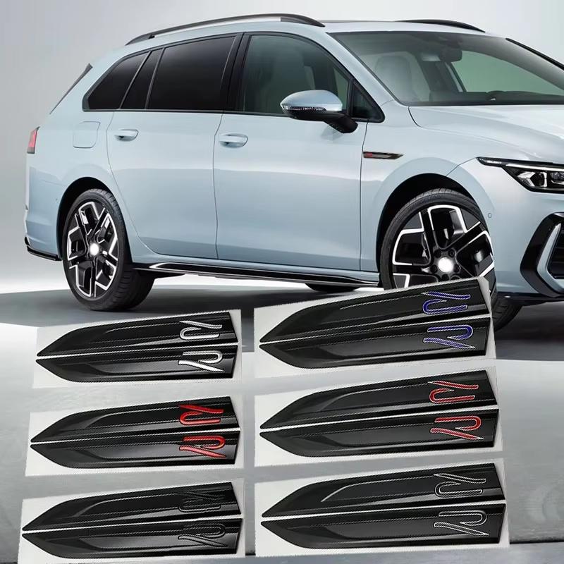 2 Stück ABS Neues R Emblem Abzeichen Auto Seitenkotflügel Aufkleber Für Golf Polo Tiguan T5 Passat B8 T-roc T6 Touran GTI Rline
