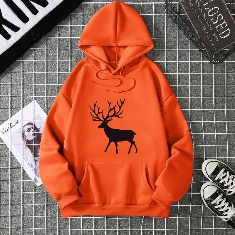 Warm Fleece Sweatshirt Nine-Color Deer Series Unisex Printed Sweatshirt Fleece Autumn And Winter Inner And Outer Wear