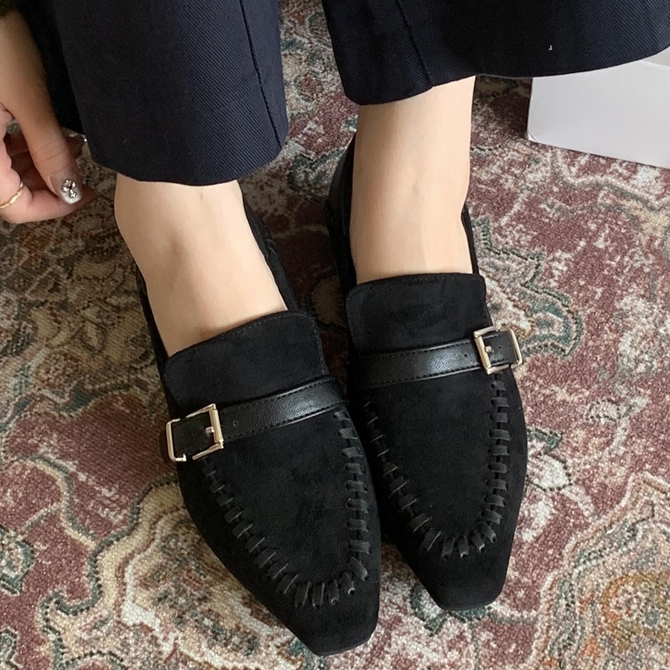 2025 новый ретро стиль острый нос осенние толстый каблук толстая подошва увеличение роста лоферы на одной педали женские туфли 35 3980₽