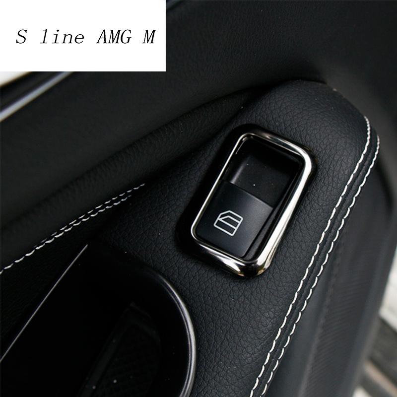 Car Styling Door Armrest Panel Sitcker Trim Auto Window Glass Lift Buttons For Mercedes Benz CLA GLA A Class W117 C117 W176
