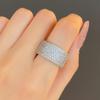 Cao Shi Men's Wide Band Full Diamond Ring - Light Luxury Fashion Wedding Ring