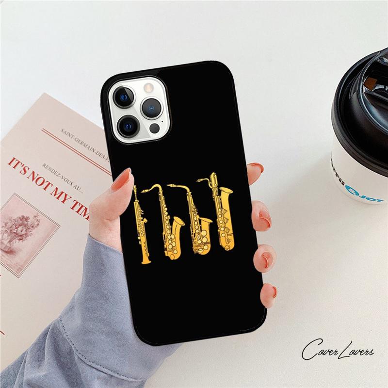 Musical Instruments Saxophone Phone Case For iPhone 17 Air 14 15 16 13 12 Max For Apple iPhone 17 Air 11 Pro Max Plus Coque