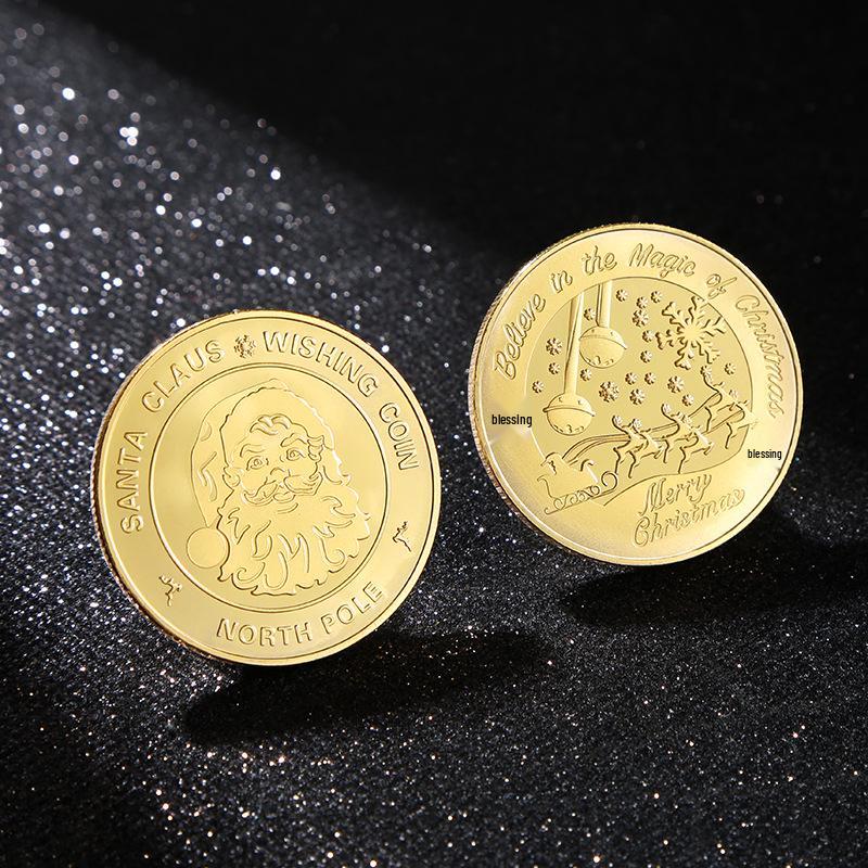 Santa Claus Commemorative Coin Collection: Silver & Gold Christmas Gift for Kids