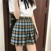 Sanma Sweet Japanese Style School Uniform Set: White Shirt & Plaid Pleated Skirt
