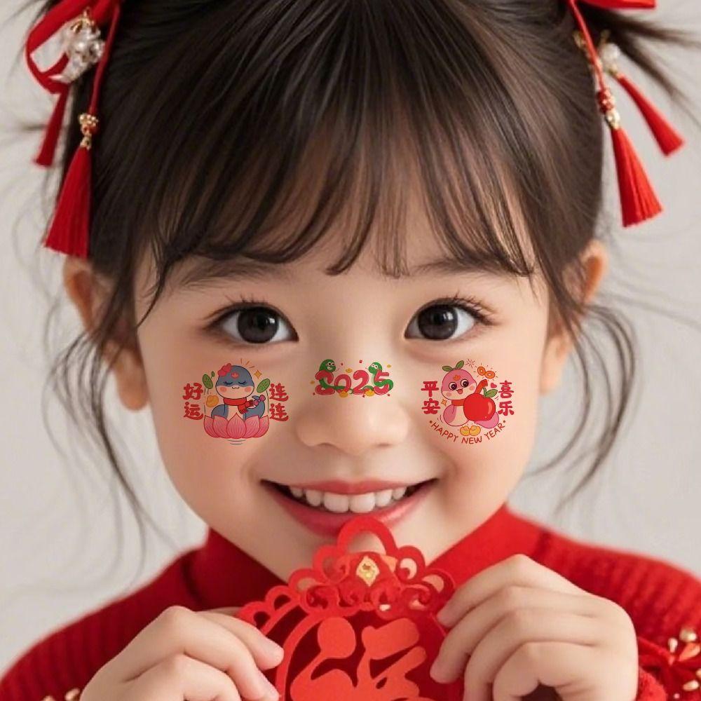 6 Sheets New Glitter Face Red Waterproof Face Makeup Patches Temporary DIY Sticker Girls