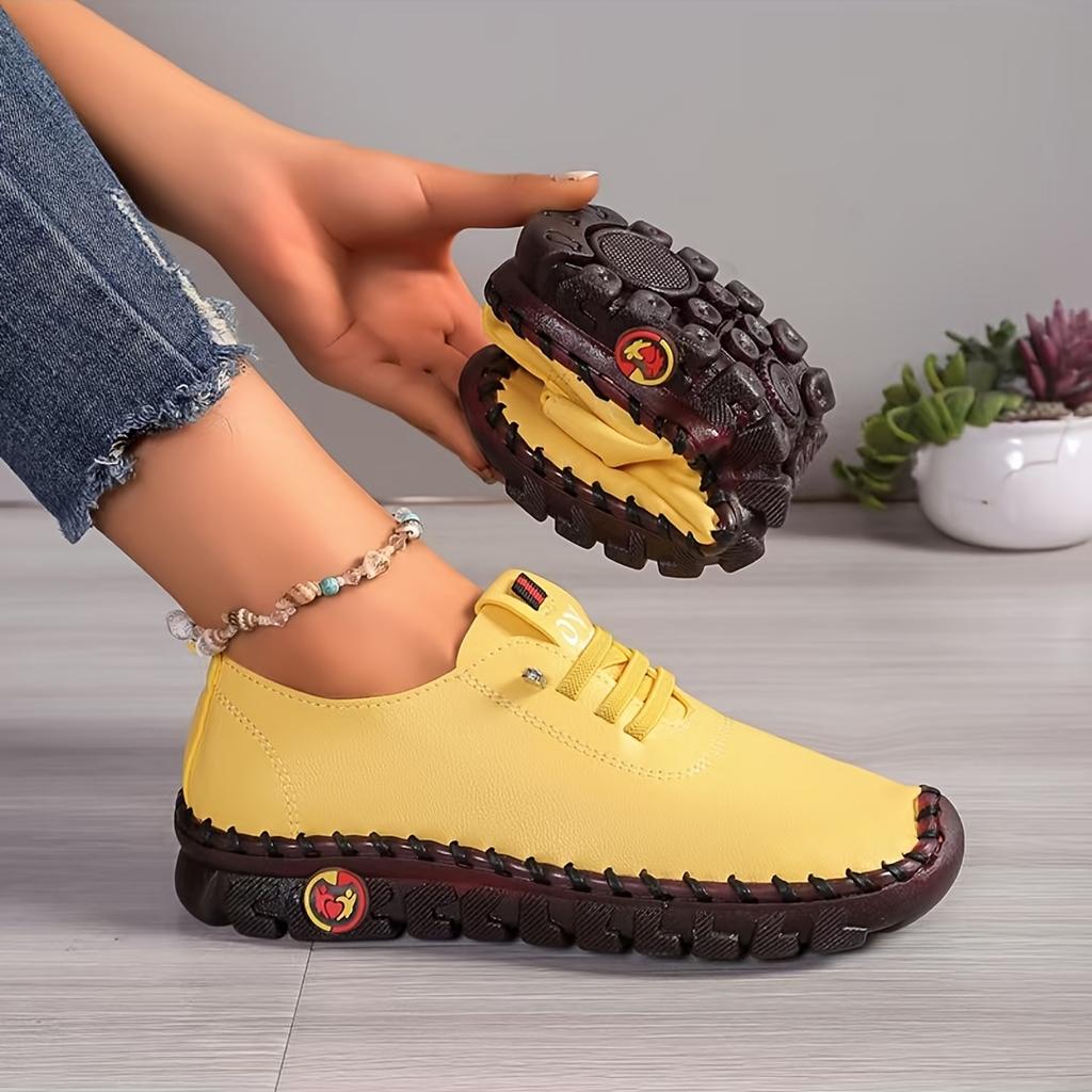 Women's Minimalist Low-Top Sneakers - Round Toe Comfortable Lace-Up Shoes, Soft & Cushioned Rubber Sole Casual & Dressy Outfits for Women