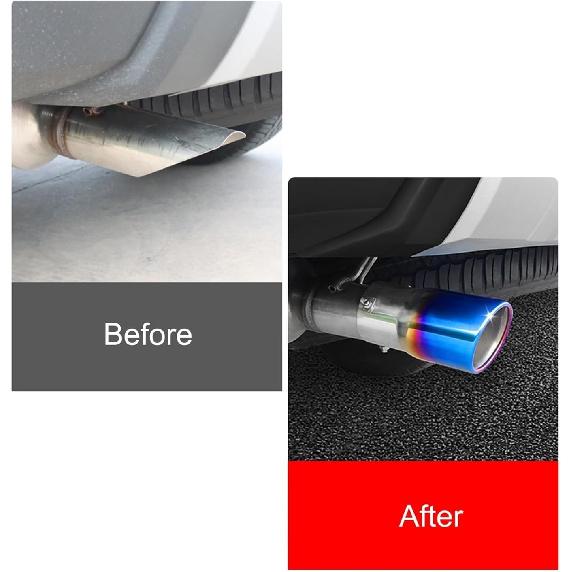 Compatible For Toyota Land Cruiser 250 Prado LC250 2024 2025 Stainless Steel Rear Tail Exhaust Muffler Tip End Tip Car Accessories 2pcs(Blue)