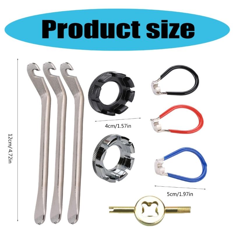 Spoke Adjustment Tool Set Bicycles Spoke Wrench Tire Lever  Spoke Tensioner Repair Tool Cycling Pocket Tool Enduring