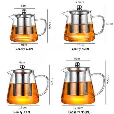 Shangqi Heat-Resistant Glass Teapot with Stainless Steel Infuser