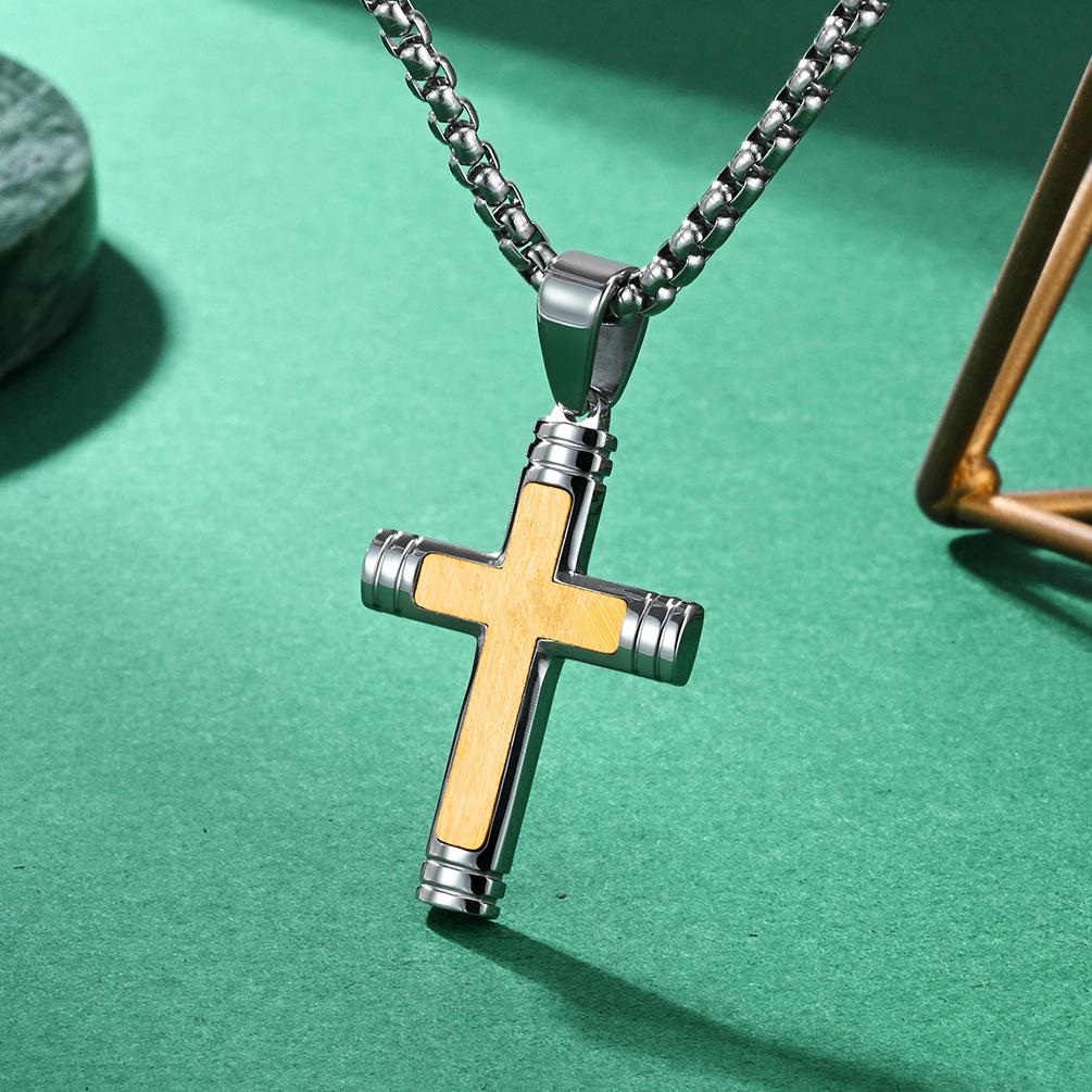 2025 Cross Pendant Men's Fashion Simple Personalized Jewelry Exquisite Gift Necklace
