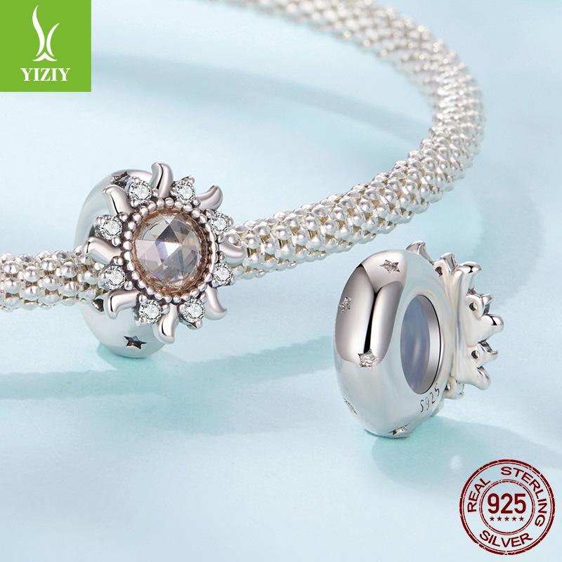 Passionate Sunflower Silicone Positioning Bracelet Bead Separator S925 Sterling Silver Sunflower Bead Accessories