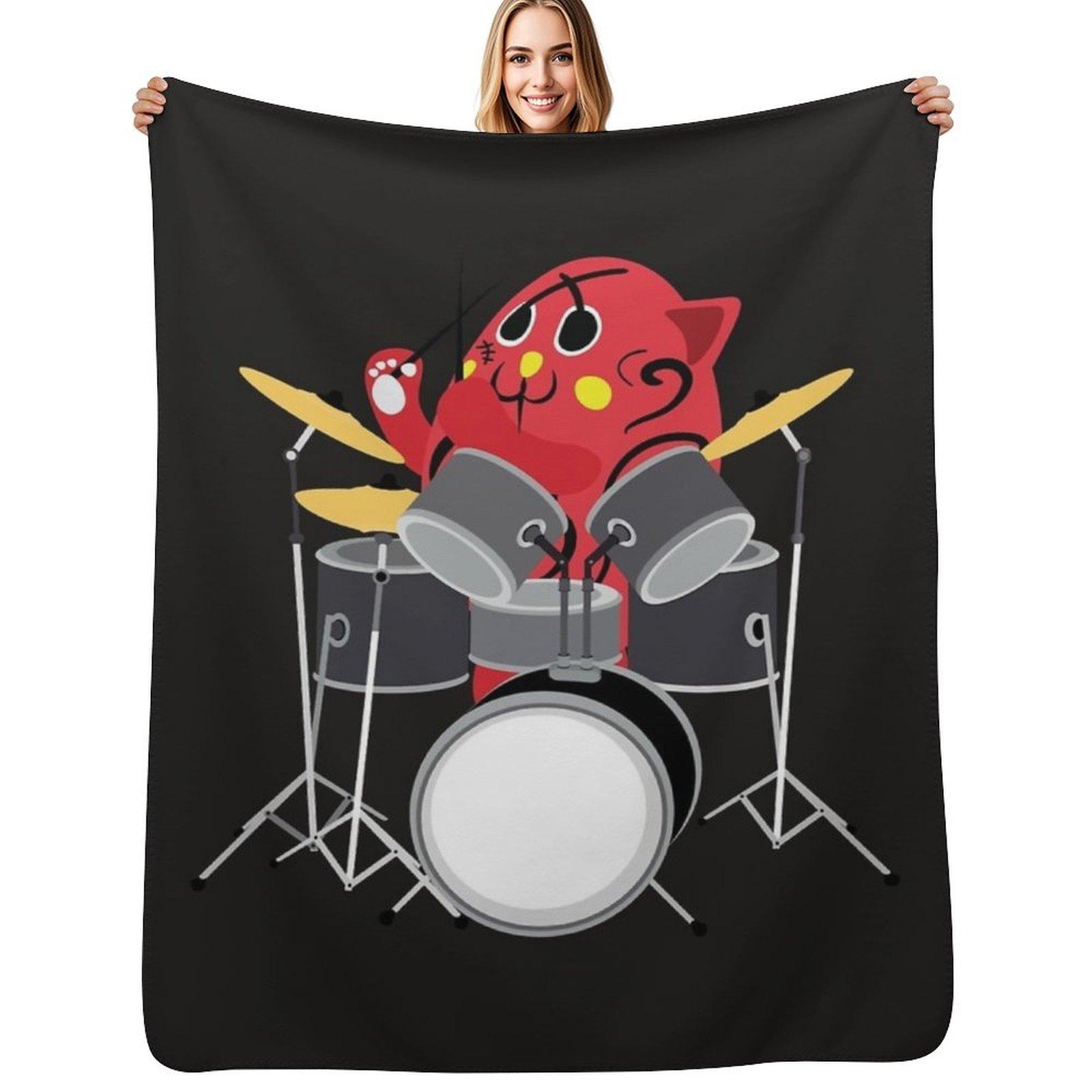 Nyango Star Mascot Drummer T Shirt-4500 Throw Blanket Lightweight Cozy Blanket for Bed Sofa Size: 75*100cm, Weight: 230 GSM