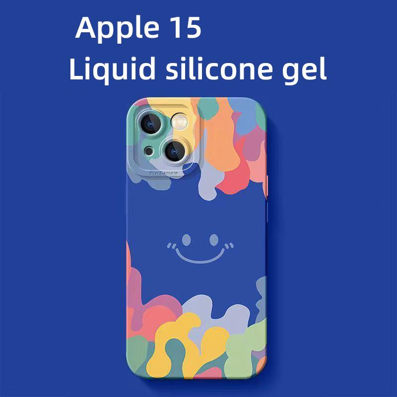 Kolorowa uśmiechnięta twarz odpowiednia dla Apple 15/14/13 minimalistyczne etui na iPhone 12pro odporne na upadki 7/8P