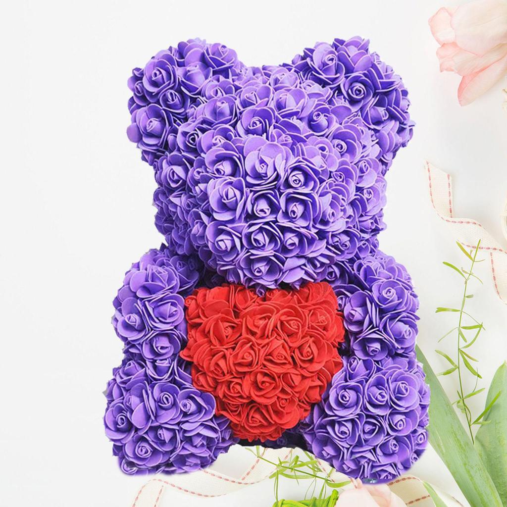 Ursuleț din Trandafiri Conservați: Festivalul Qixi, Cadou de Ziua Îndrăgostiților și de Ziua Mamei, Buchet de Flori pentru Prietenă, Ornament de Ziua de Naștere.