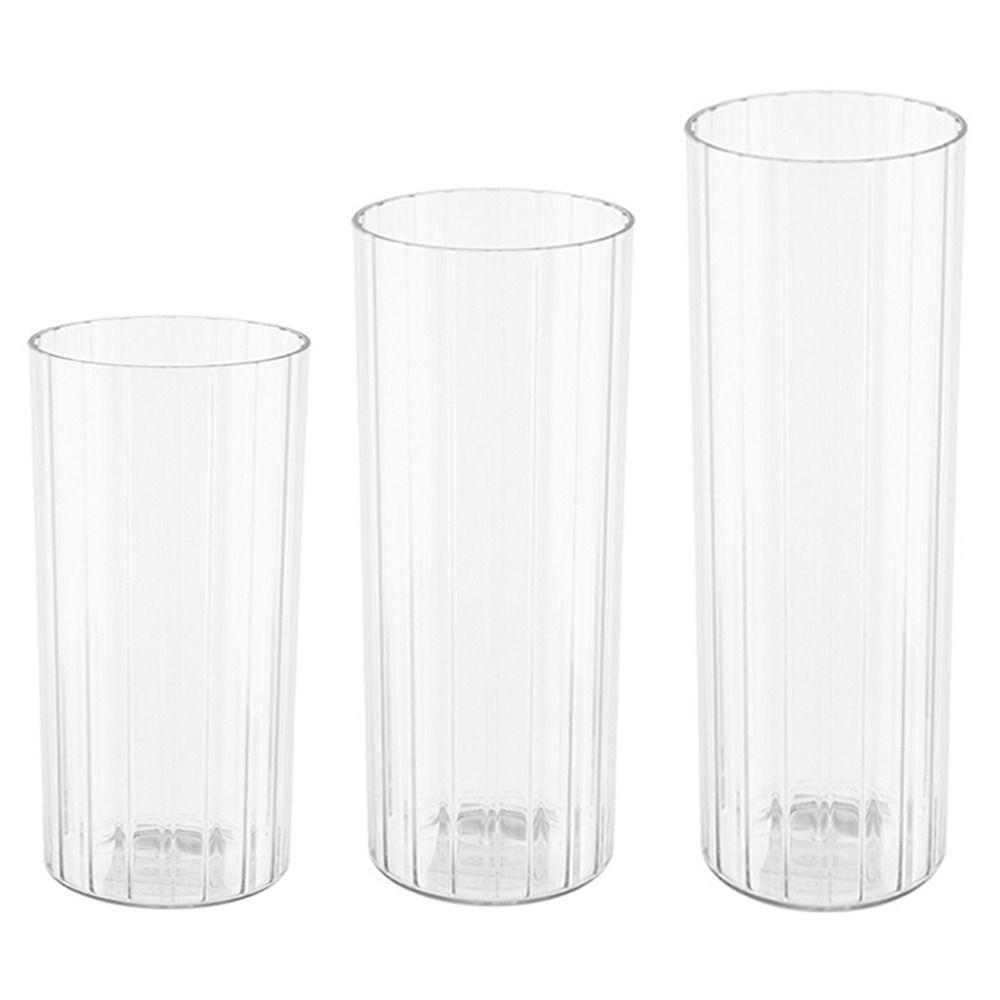 Modern Transparent Flower Vase Striped Style Decorative Bottles  Restaurant Centerpiece