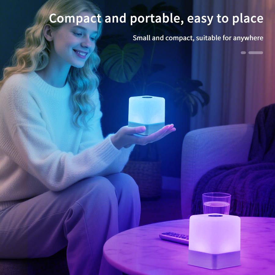 Mini touch LED night light rechargeable desk lamp three colors 16 colors adjustable pat light soft light sleep light for bedroom