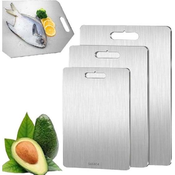 Evoloco The Original Titanium Cutting Board, Evolo Titanium Cutting Board, Evolo Titanium Cutting Boards For Kitchen, Double-Sided Food Grade 9.4x5.9in