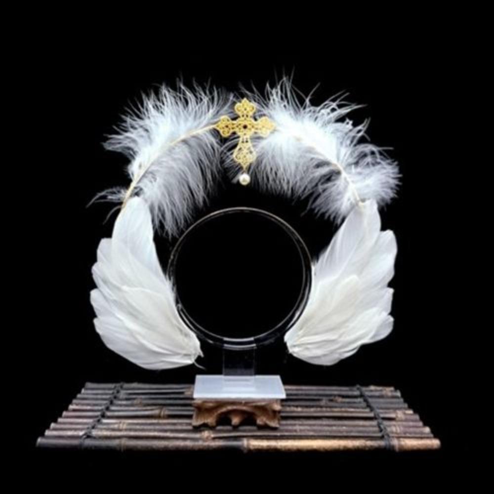 Dress Up Props Feather Halo Crown Headband Double Layer Wing Hair Hoop  Christmas Party