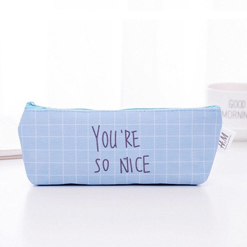 

Свіжий океанський блакитний лист у стилі полотняної ручки, пенал, шкільне канцелярське приладдя, сховище для канцтоварів