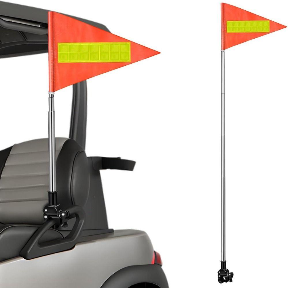 Stal nierdzewna Zacisk do flagi ostrzegawczej z ostrzeżeniem Montowany na wózku golfowym Flaga Trójkątna flaga odblaskowa Flaga rowerowa