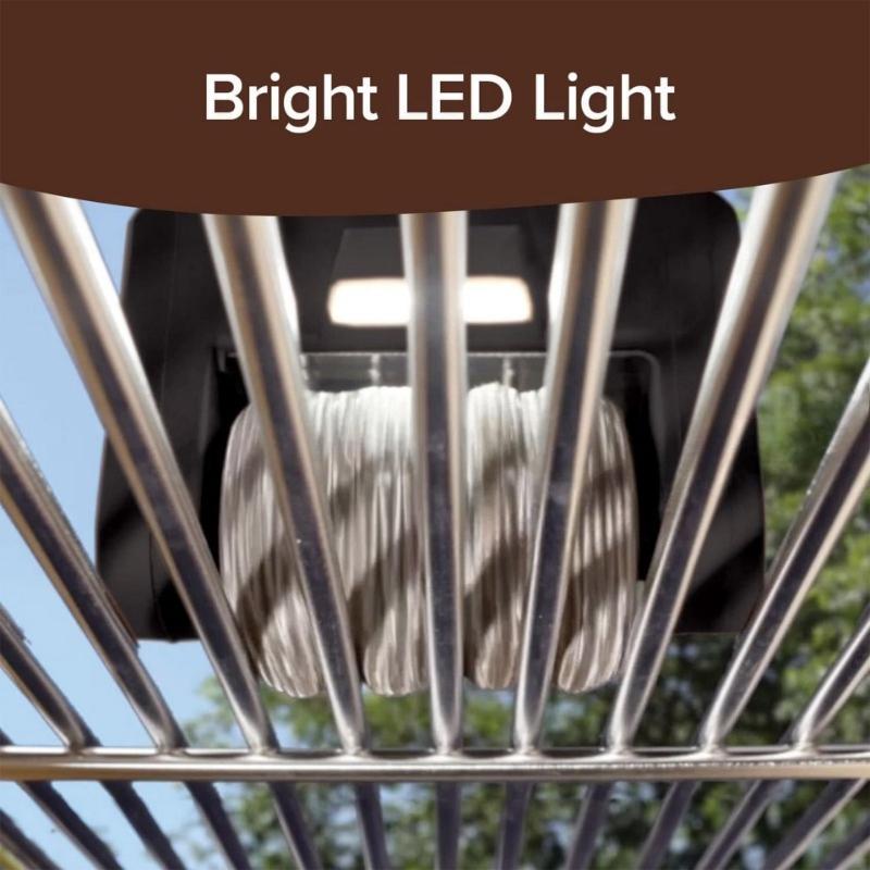 304 Edelstahl Elektrische Rollen-Grillbürste mit LED-Lichtern USB-Aufladung ABS-Griff Bürstenlose Reinigung Grillwerkzeuge