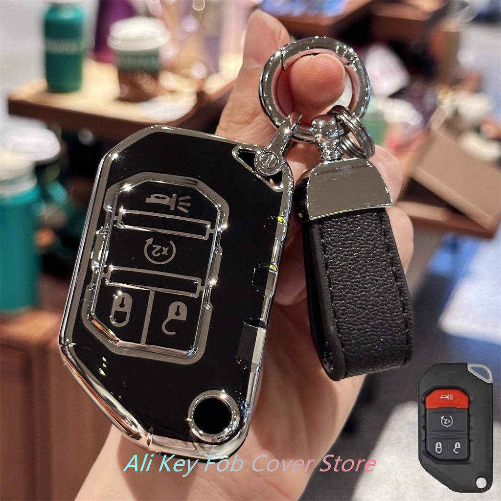 Key Fob Cover Car Keychain Lanyard for Jeep 2020 2021 Gladiator JT Sahara JLU 2018-2023