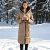 Large size fashion winter long knee leopard print hooded down cotton clothes women's thickened with loose coat