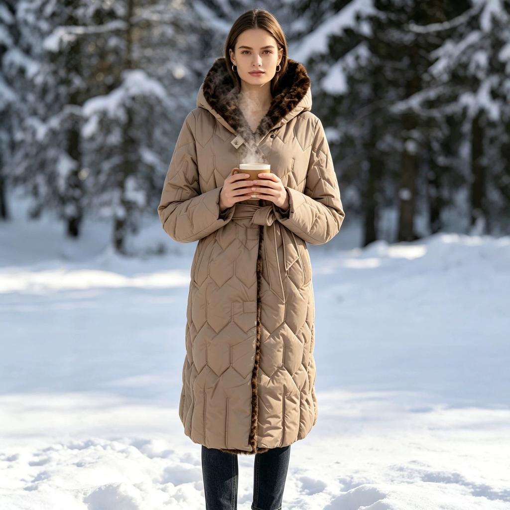 Large size fashion winter long knee leopard print hooded down cotton clothes women's thickened with loose coat