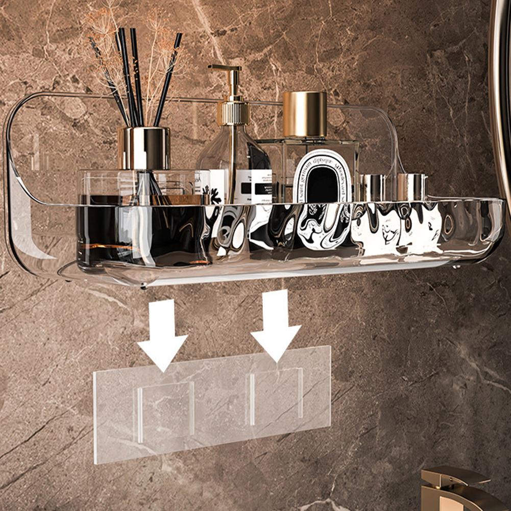 Acrylic Shower Shelf, Shower Dispenser Soap Organizer, Waterproof, Bathroom Storage Rack, Wall Mounted Cosmetic Storage Rack