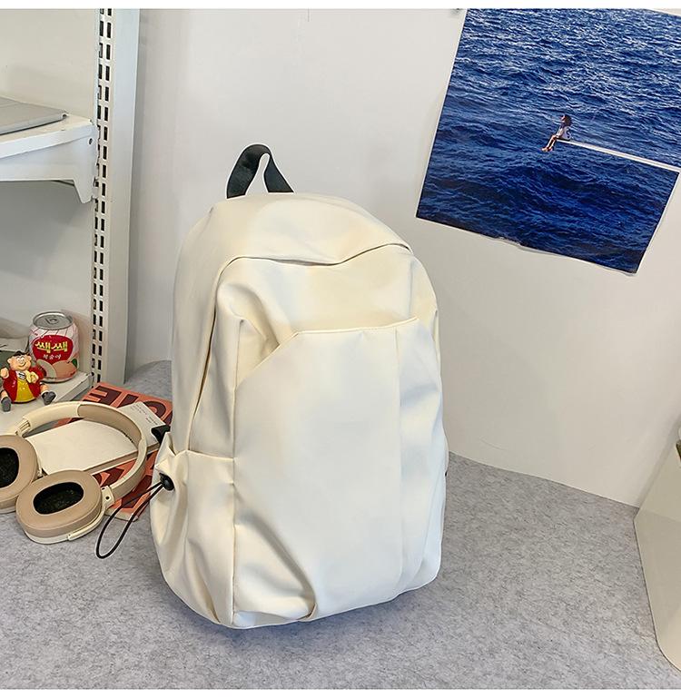 Schoolbag Simple Large Capacity Ins Solid Color Computer Backpack University High School Schoolbag Mori Department Campus Canvas Backpack Men and