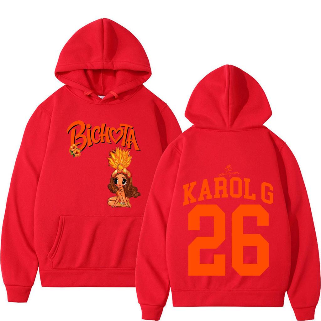 Karol G Tropicoqueta Tour Album 2026 Print Hoodie Herren Damen Mode Pullover Winter Langarm Hohe Qualität Herren Sweatshirts