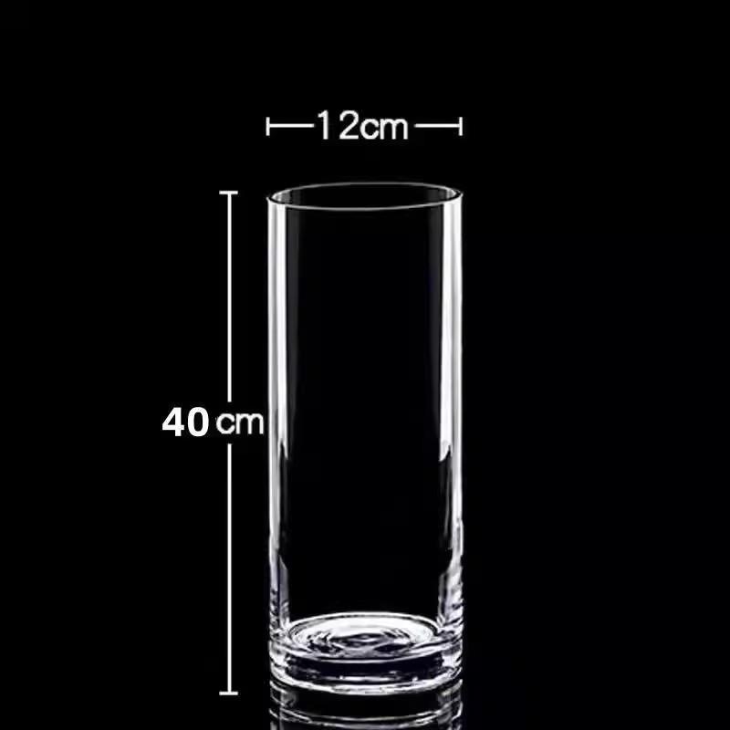 Acrylic Clear Cylinder Flower Vase Unbreakable Hurricane Tall Large Plastic Vases for Wedding Centerpieces Hydroponic Decor