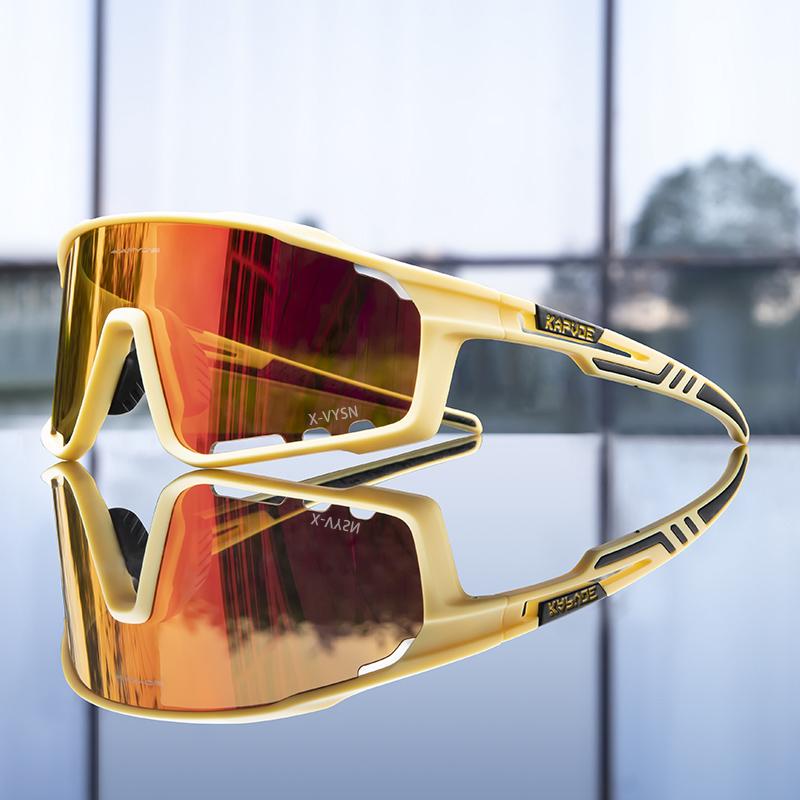 Kapvoe 3lens Cycling Glasses for Men MTB Sunglasses Mountain Bike Bicycle Eyewear Women Sports Goggles Road Speed Skating