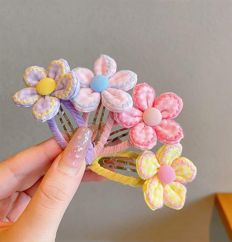 2Pcs/Set Cute Baby Hair Clips Sweet Flower Strawberry Pink Girl BB Clips Barrettes Princess Sided Clips Kids Hair Accessories