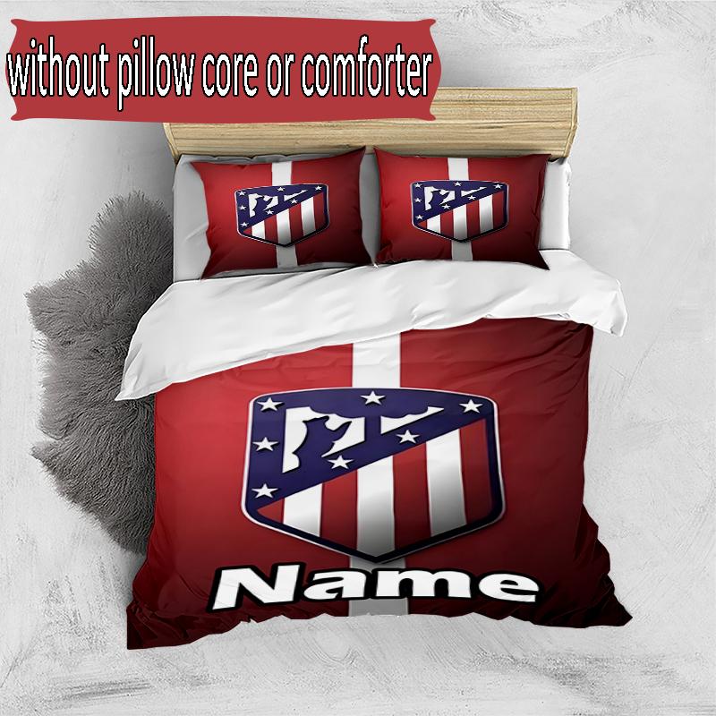 Set copripiumino 3 pezzi (1*Copripiumino + 2*Federe, Senza Nucleo), Set Biancheria da Letto con Nome Personalizzato e Motivo Squadra di Calcio, Decorazione Camera da Letto per la Casa Regalo