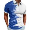 Men's Zipper Summer T-shirt, 3D Abstract Printed Golf Club, Zipper Short Sleeve Top, Fashion Clothing