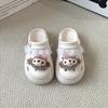 Cute and Sweet Shirley Rose Bow Hole Shoes Women's Summer 2025 Fashion Outer Wear Lace Edge Bag Head Slippers