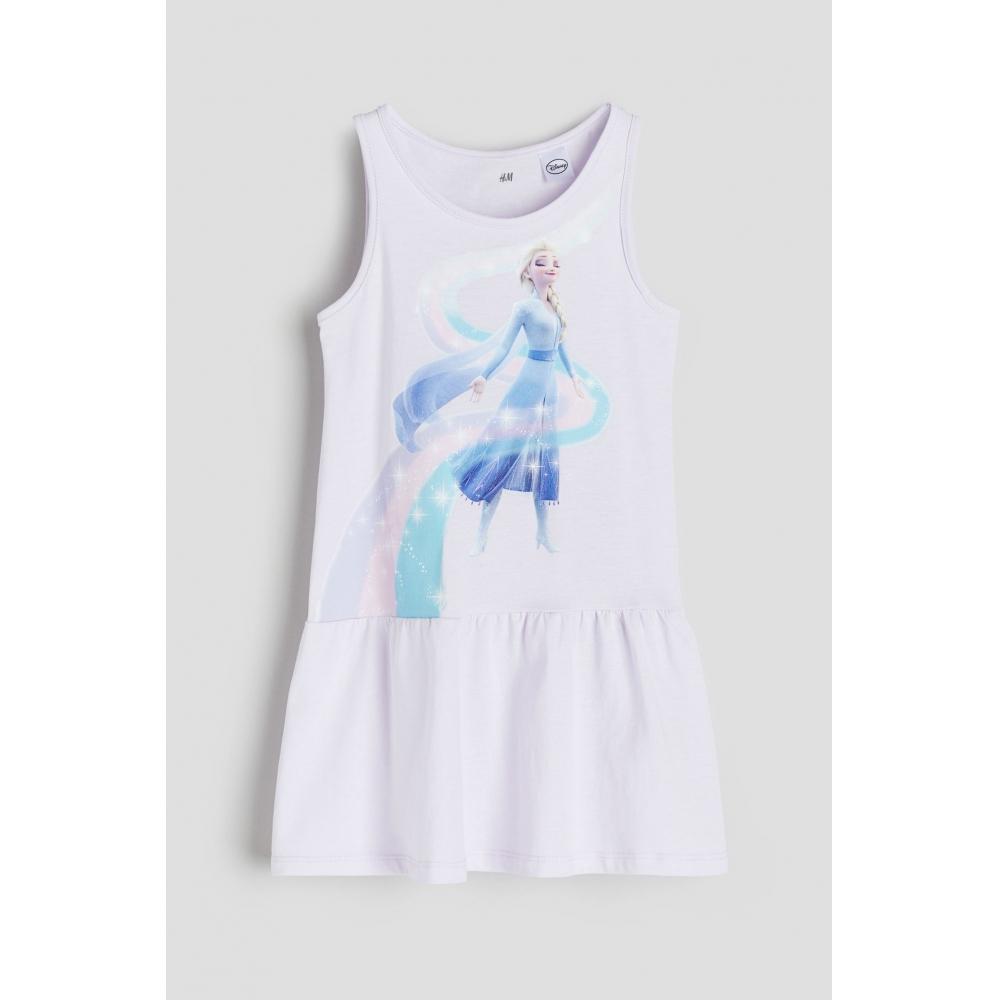 

Хлопковое платье с принтом HM светло-сиреневое Frozen