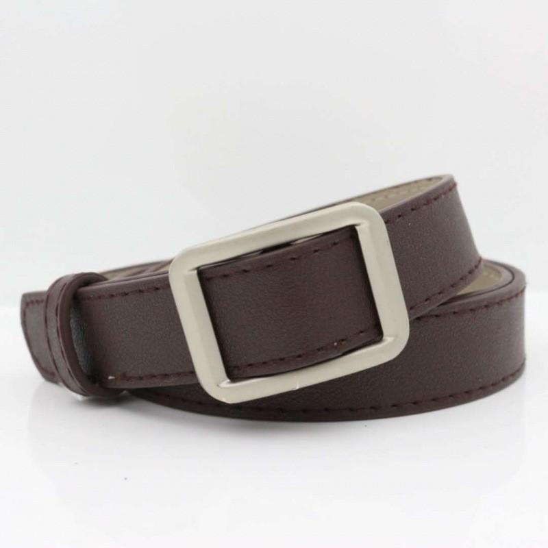 Chic Womens Korean Style Pu Buckle Belt In Black Beige Coffee For Looks Effortless