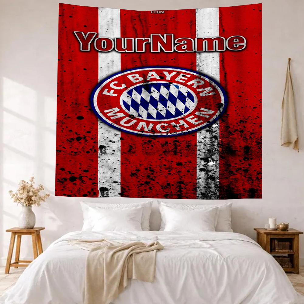 Bayern Munich Custom Your Name Wall Decor Tapestry Art For Pet Memorial Birthdaywedding Party Backdrop Family Gift