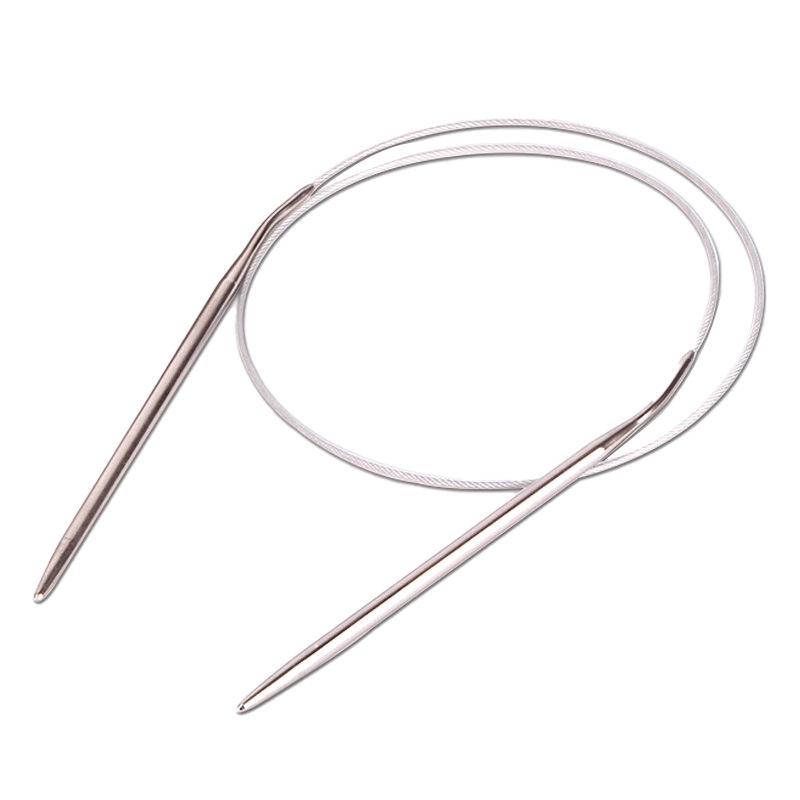 23cm Wool Knitting Circular Needle Set for Sweaters & Sleeves - Stainless Steel & Bamboo.