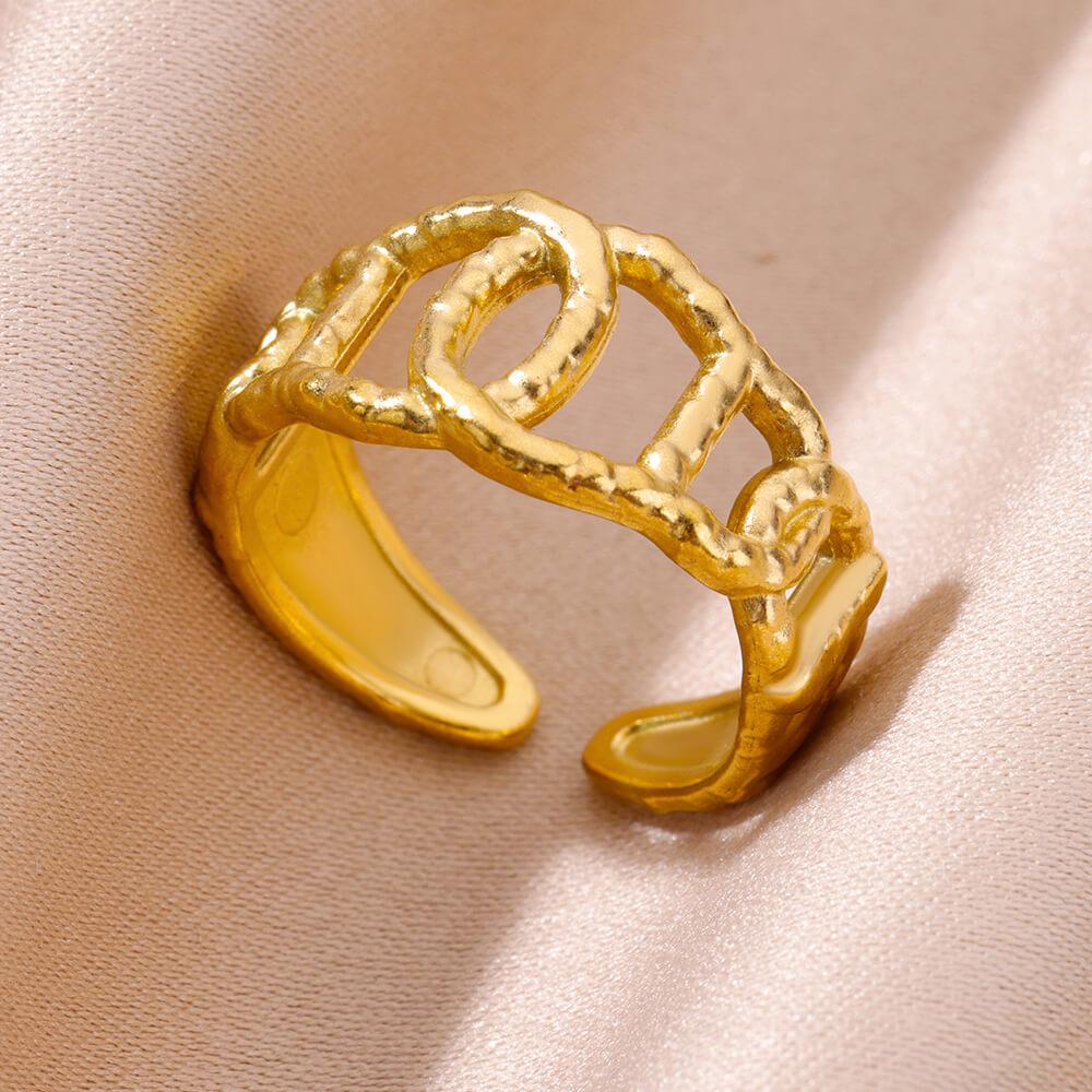 Women Rings Stainless Steel Gold Color Finger Ring for Female Simple Aesthetic Jewelry Accessories Handmade Gifts Anillos Mujer