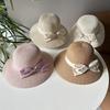 Chic Round Top Wide Brim Sun Hat For Women Japanese Style Bowknot Fisherman Hat Straw Hat Ideal For Spring And Summer