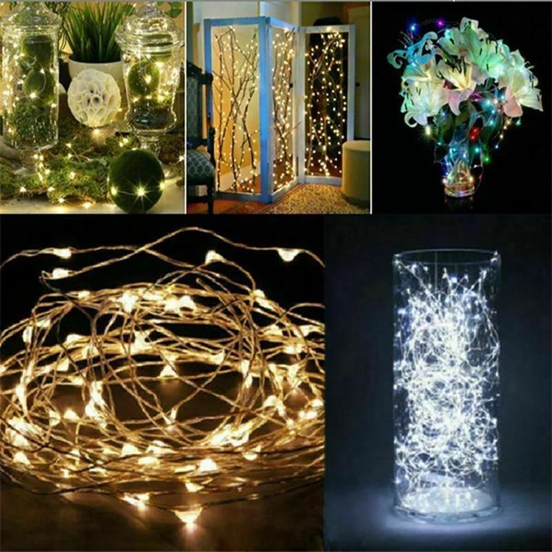 1Pack Fairy Light String Led Copper Wire String Light 1/2/3/5/10M Battery Powered for Bedroom Garden Party Wedding Decoration